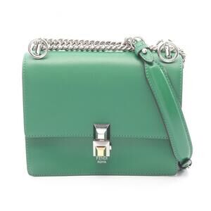 FENDI Green Leather Shoulder Bag